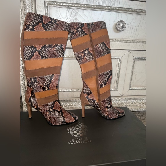 Vince Camuto Shoes - Vince Camuto Saraalan Snake Skin Patchwork Knee Boot